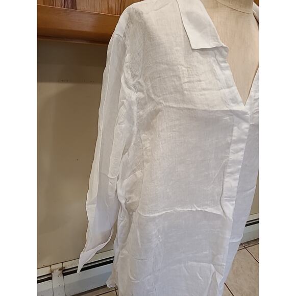 Paper White Flowing Ease Pullover Long Tunic by Nic+Zoe New Size 3x Linen - Picture 2 of 10